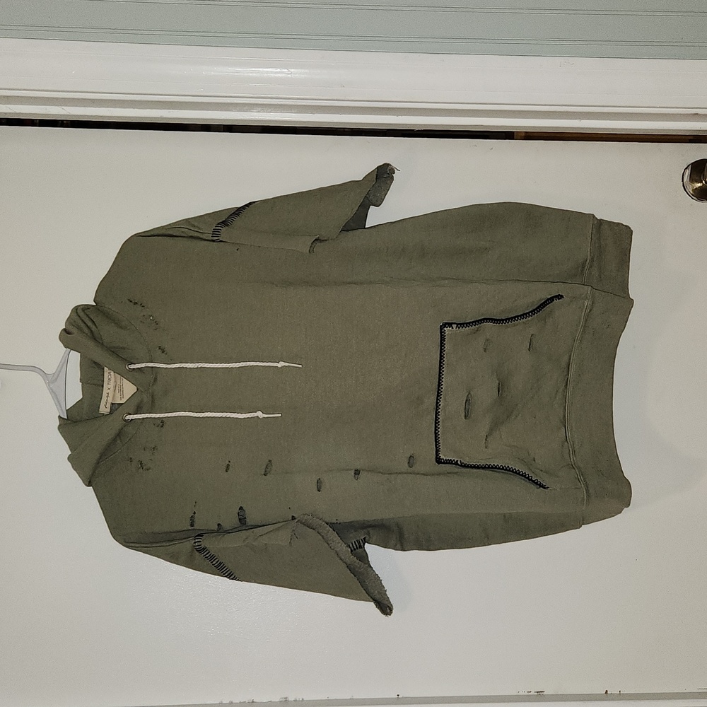 Urban Outfitters Distressed Short Sleeve Hoodie